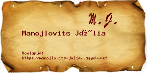Manojlovits Júlia névjegykártya
